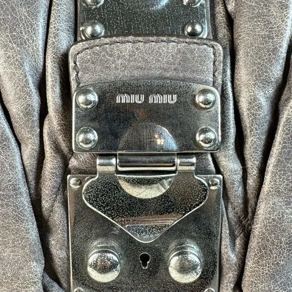 πSOLDπ MIU MIU Matelasse Nappa Leather Vintage Shoulder Bag with Key with COA - Picture 3 of 17